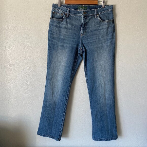 LRL Ralph Lauren Classic Straight Leg Medium Wash Jeans Women's Size 12 - Picture 1 of 11